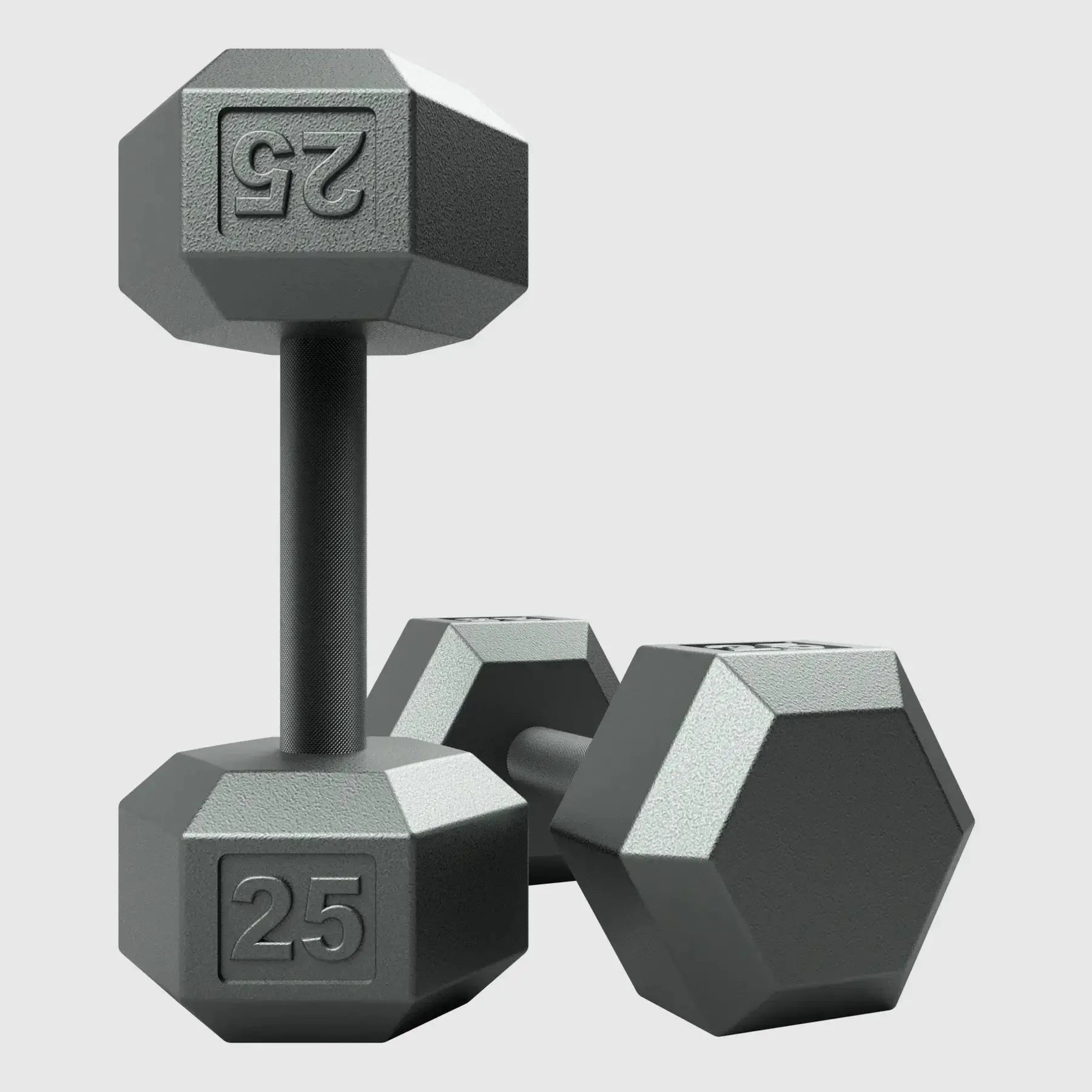 USA Sports IHD Solid Iron Gray Cast Hex Dumbbell Set - 25lbs