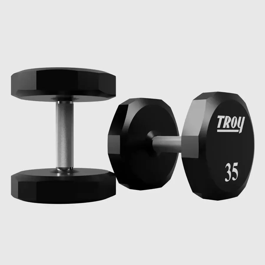 TROY 12-Sided Urethane Encased Dumbbell Set - 35 lbs