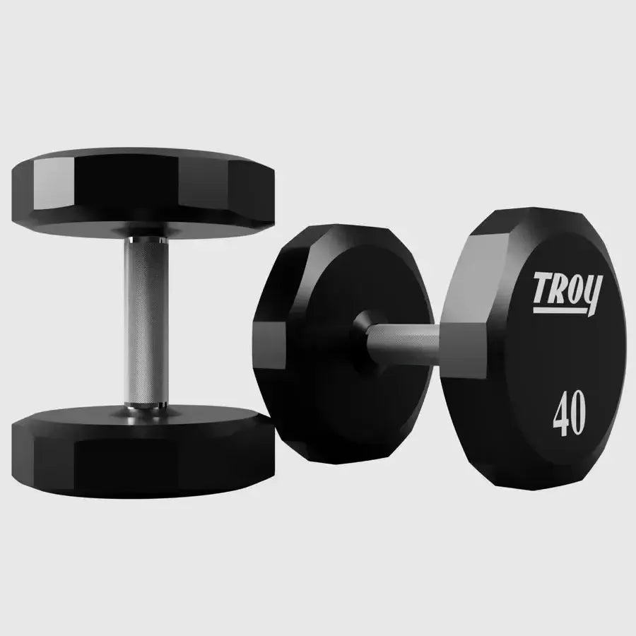 TROY 12-Sided Urethane Encased Dumbbell Set - 40 lbs