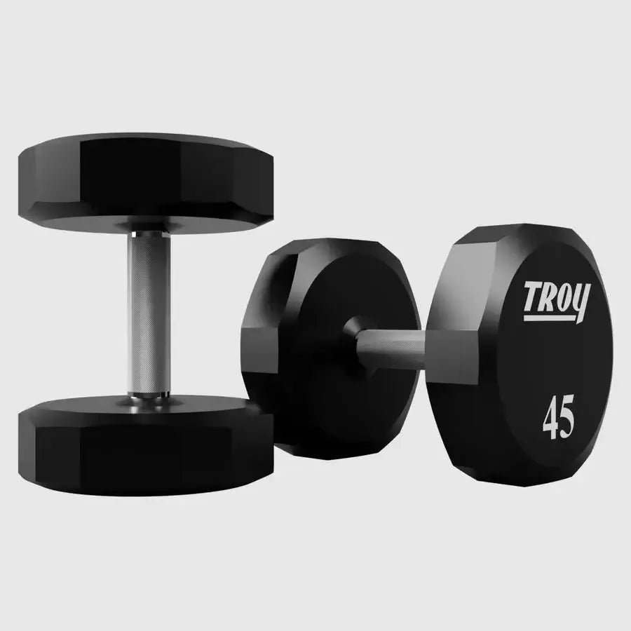 TROY 12-Sided Urethane Encased Dumbbell Set - 45 lbs