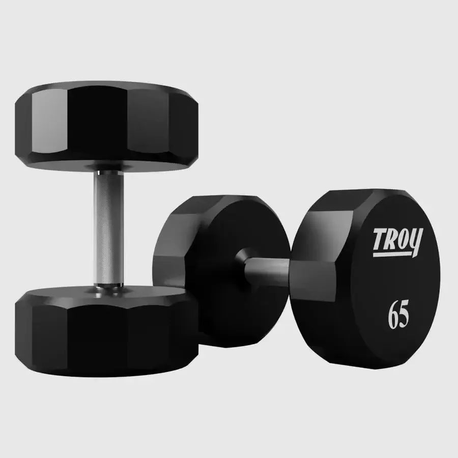 TROY 12-Sided Urethane Encased Dumbbell Set - 65 lbs
