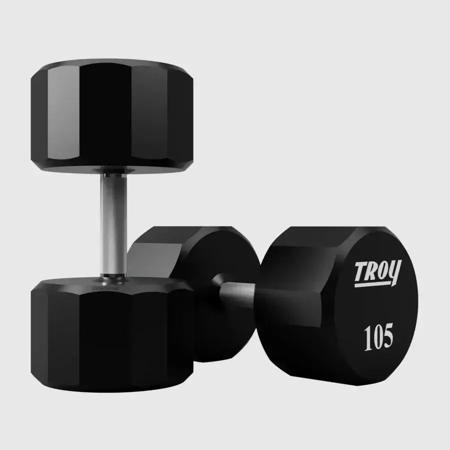 TROY 12-Sided Urethane Encased Dumbbell Set - 105 lbs