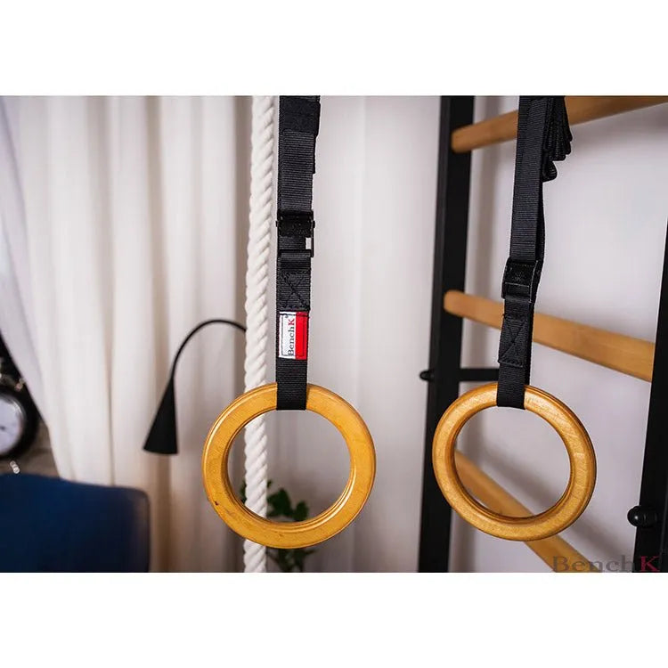 BenchK Series 2 Kids 212B+A076 Wall Bars - Rings with black straps