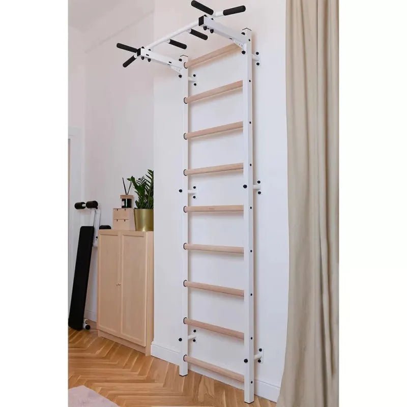 BenchK Stall Bar 721B - attached in a wall with white steel