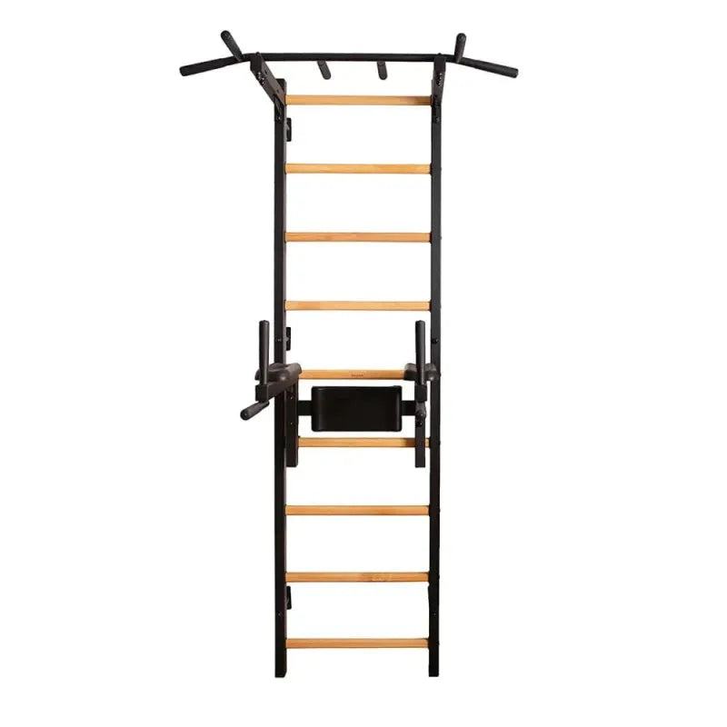 BenchK Stall Bar With Pull-up Bar and Dip Station 722B - Front view photo in black color