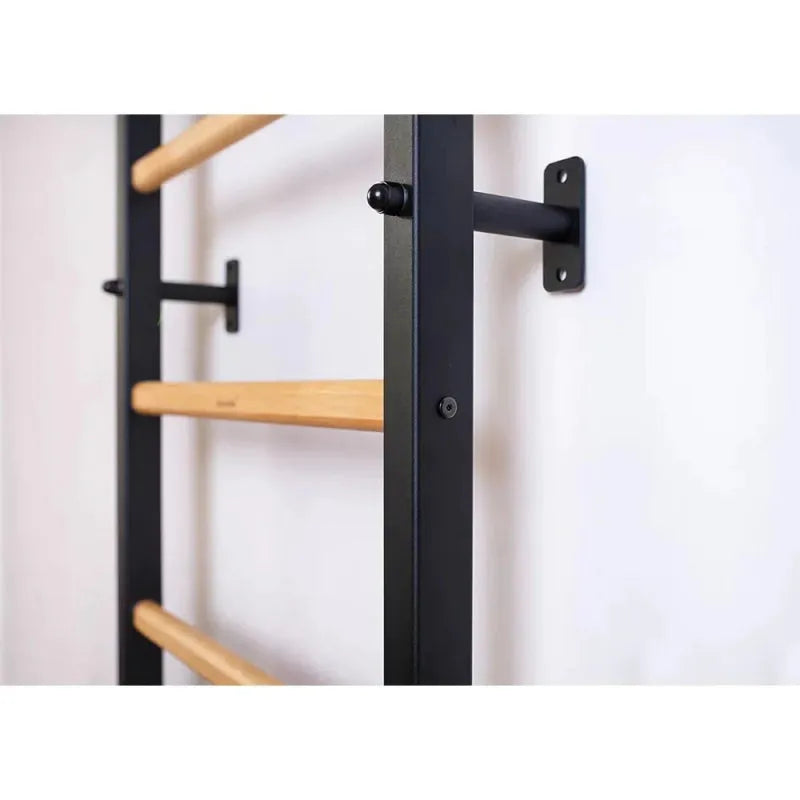 BenchK Stall Bar With Pull-up Bar and Dip Station 722B - focused photo of edges with attachments and screws