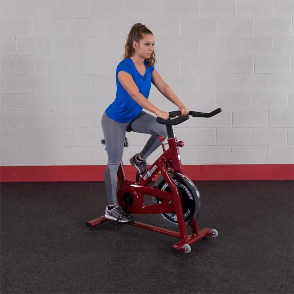 Best Fitness BFSB5 Chain Indoor Exercise Bike - woman on the actual product working out