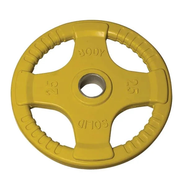Body-Solid Colored Rubber Grip Olympic Plates ORC - Yellow plate 25