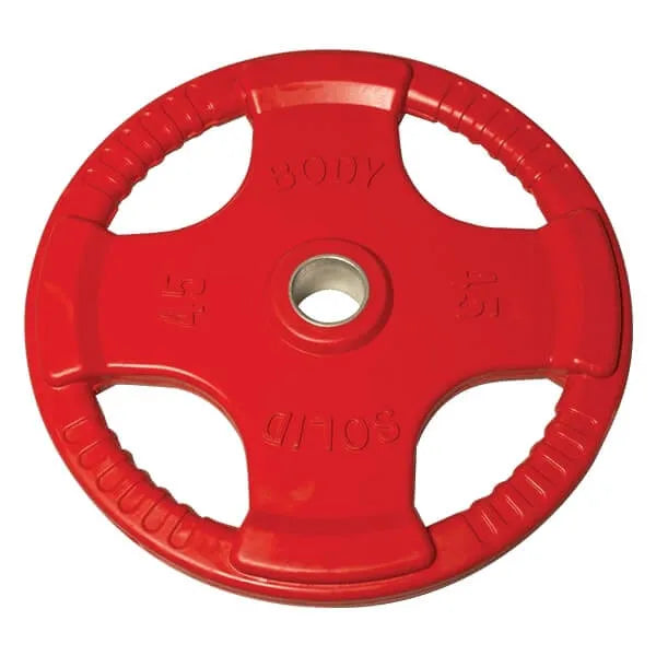 Body-Solid Colored Rubber Grip Olympic Plates ORC - Red plate 45