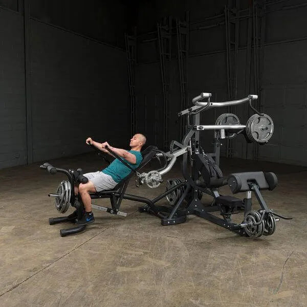 Body-Solid Free Weight Leverage Gym SBL460P4 - man on training inclined position
