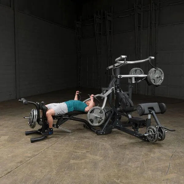 Body-Solid Free Weight Leverage Gym SBL460P4 - man on bench press