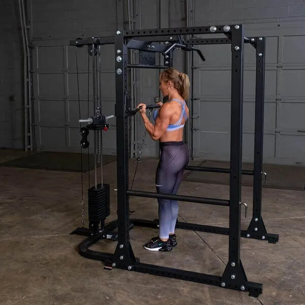 Body-Solid Lat Pull Attachment GLA400 - woman on a low pulley exercise