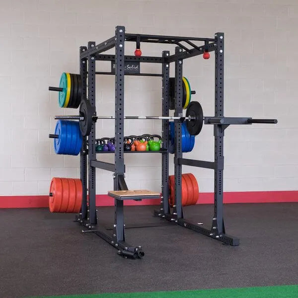 Body Solid Pro Club Line Power Rack Base Rack/Liftoffs/Premium Safeties - with varius barbels and kettleballs