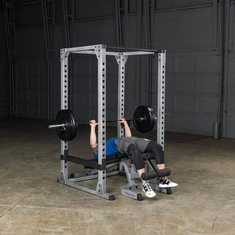Body-Solid Pro Power Rack GPR378  - Man on declined position holding barbell
