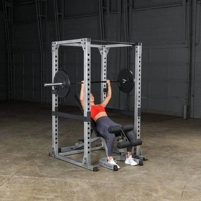 Body-Solid Pro Power Rack GPR378 - Woman inclined while holding up barbell exercise