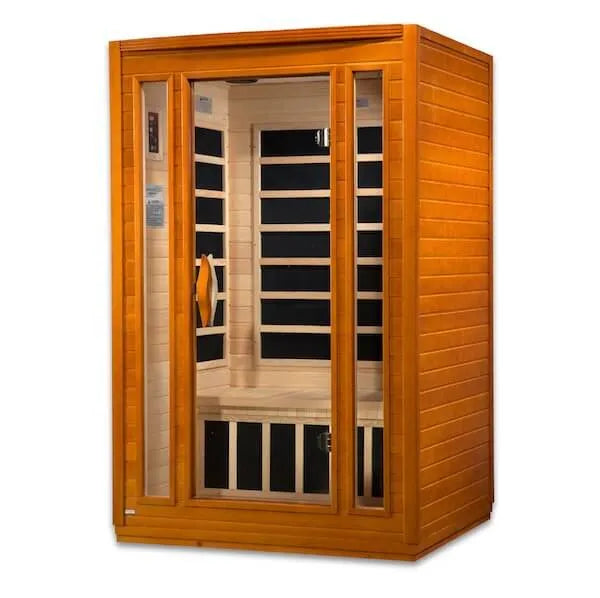 Dynamic San Marino 2-Person Low EMF FAR Infrared Sauna (Canadian Hemlock) - Side view of sauna