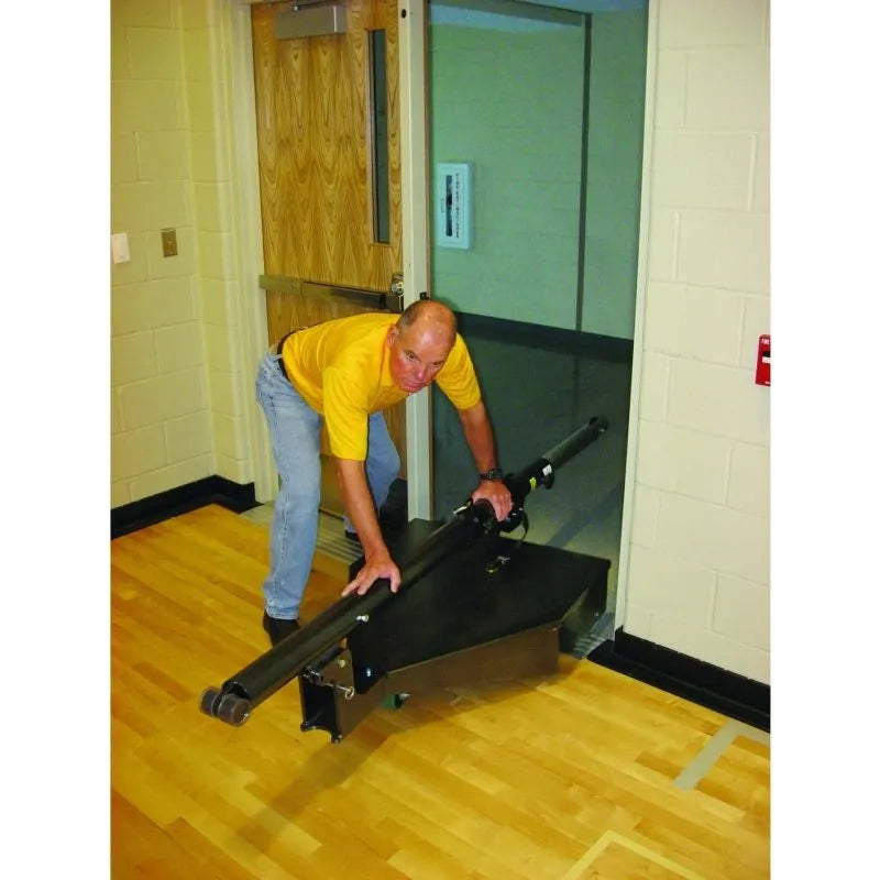 First Team Horizon Competition Portable Volleyball Net System - person holding the item