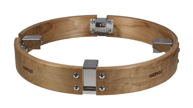 Harvia Safety Railing for Cilindro Half Series Sauna Heaters - wooden circle with metal screws