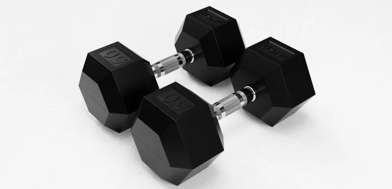 Hex Rubber Dumbbell - 50 lbs