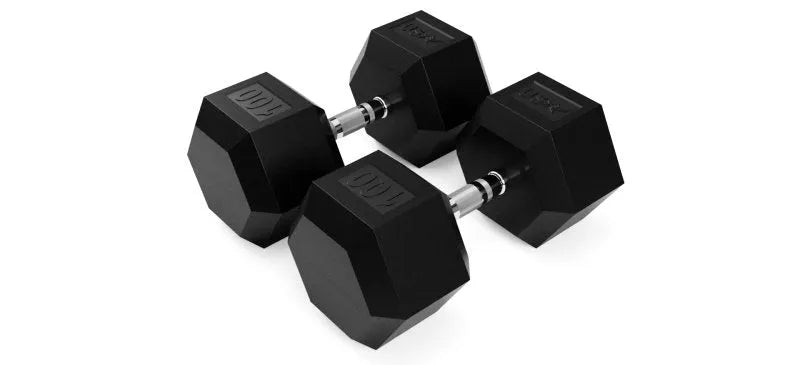 Hex Rubber Dumbbell - 100 lbs