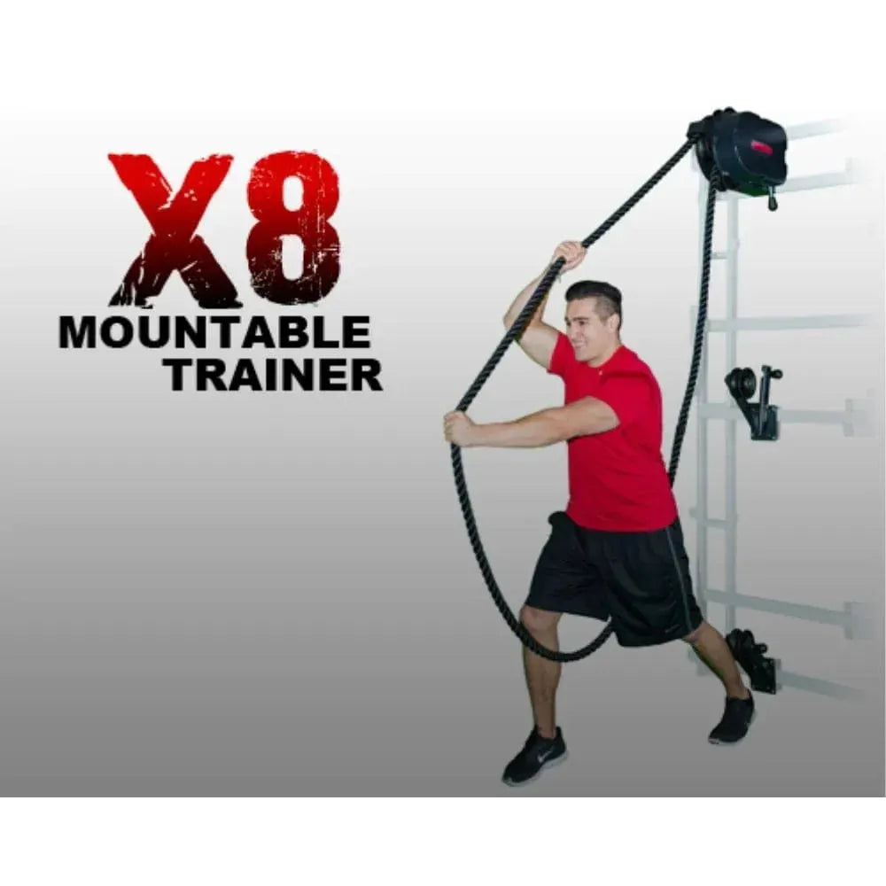 Marpo X8 Mountable Rope Trainer - Man pulling rope from behind while smiling