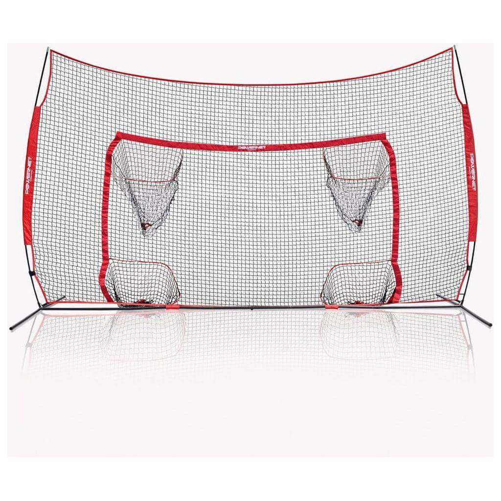 Powernet 16x10 Ft Soccer Goal Combo Barrier 1214 in white background