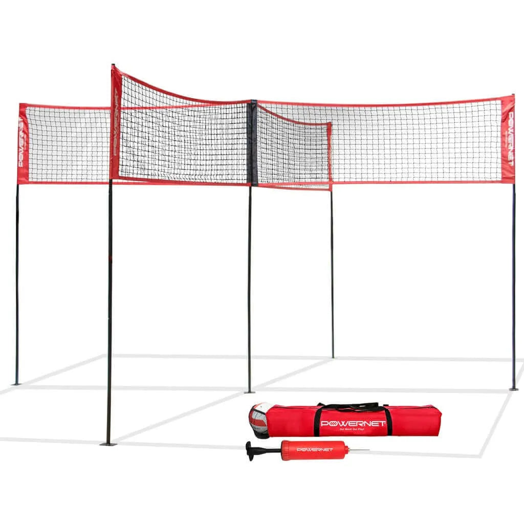 Powernet Volleyball Four Square Net in white background