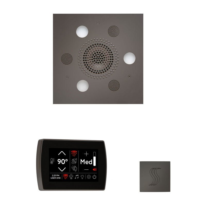 Thermasol Wellness Steam Package with SignaTouch Square | WSTPSS - Finish: Black Nickel