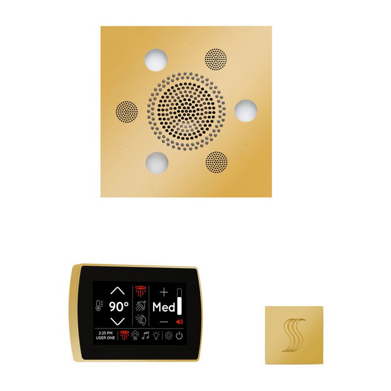 Thermasol Wellness Steam Package with SignaTouch Square | WSTPSS - Finish: Polished Gold