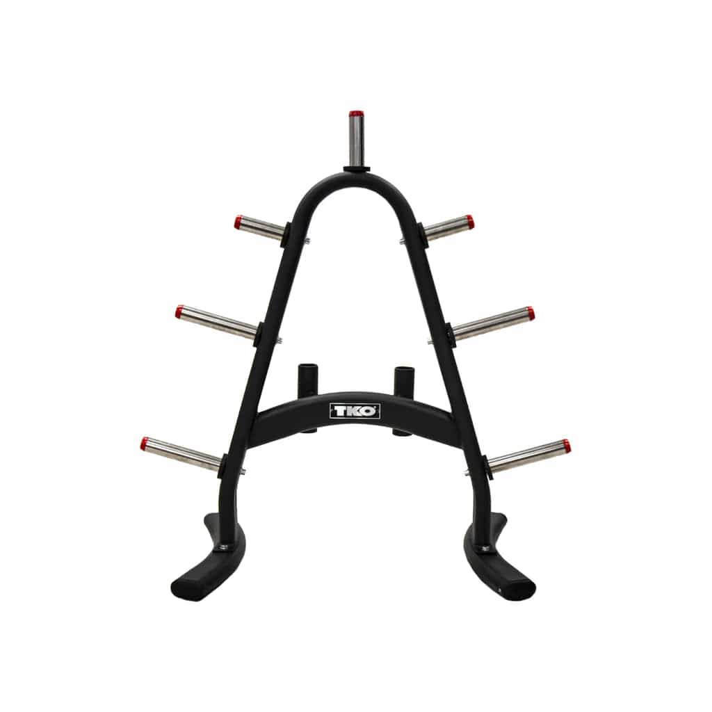 TKO 255 Lb. Weight Plate Set With Storage Rack 843OPT - black and metal storage rack