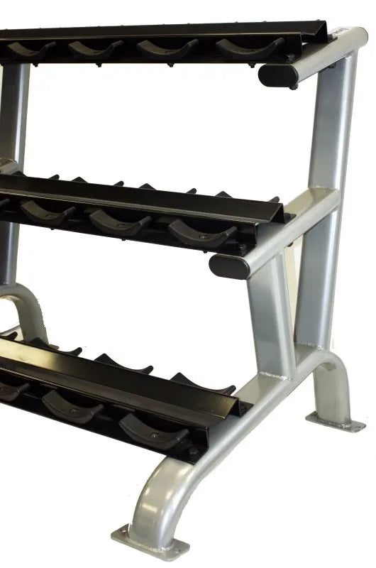 Troy 15-Pair Dumbbell Rack - close up of rack with no dumbbells