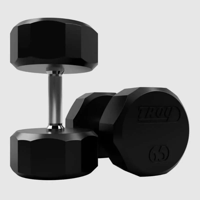 TROY 12 Sided Rubber Encased Dumbbell Set