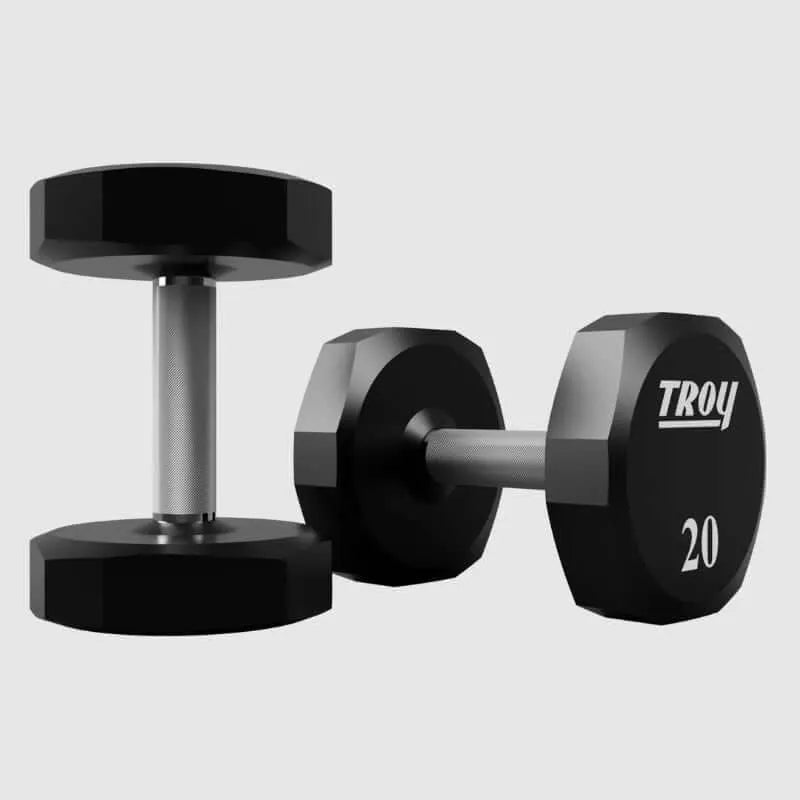 TROY 12-Sided Urethane Encased Dumbbell Set