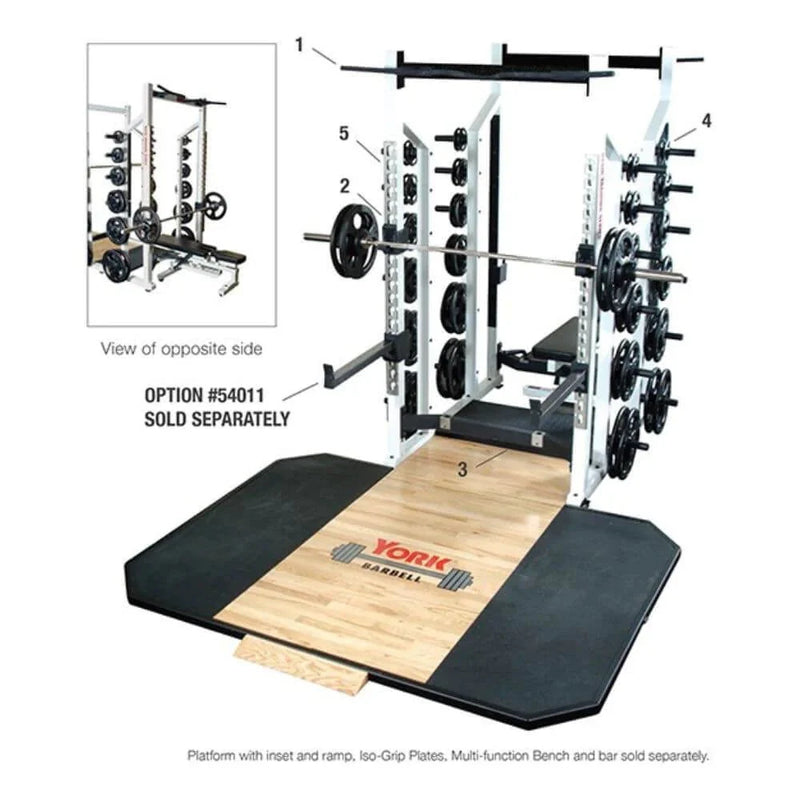 York Barbell Full sts double half rack set up