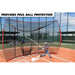 A child playing baseball using Powernet 16' x 9' Portable Baseball Backstop 1149