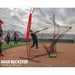 A girl hitting a baseball to showcase Powernet 8x8 Practice Net 1152's huge backstop feature
