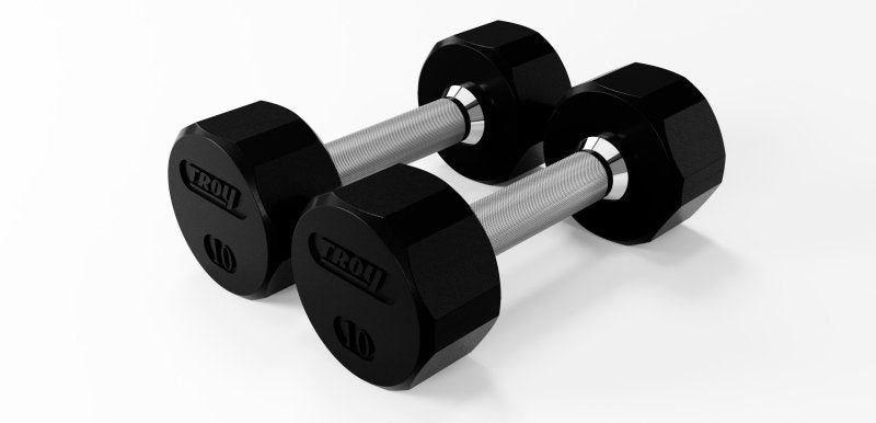 12 Sided Rubber Dumbbell - 10 lbs