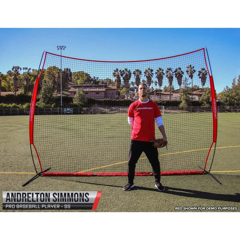 Powernet 12x9 Sports Barrier Net 1021 - Andrelton Simmons in front of the net 