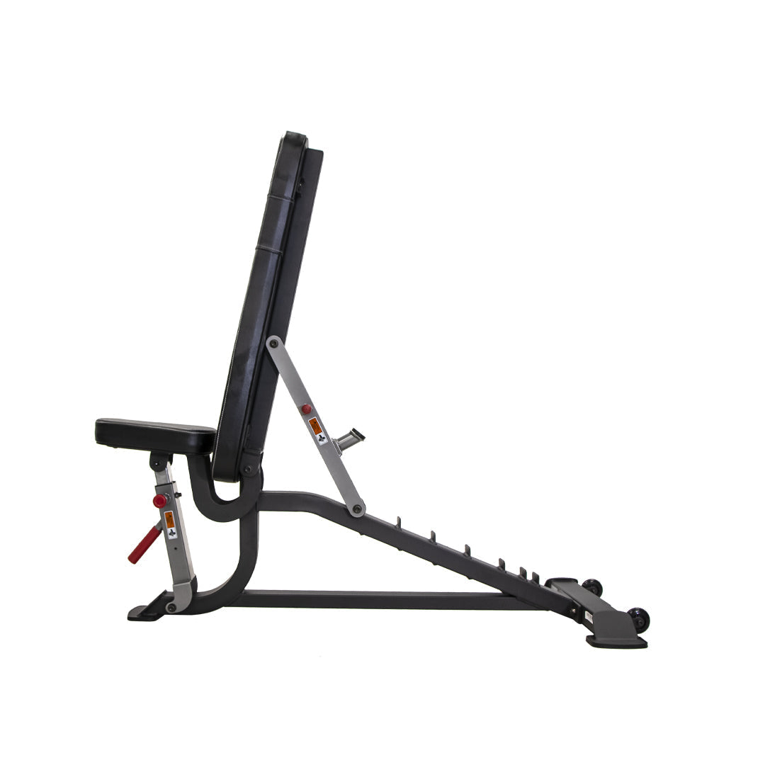 TKO Strength Flat/Incline/Decline Bench 924FID-B - side view with adjustable parts