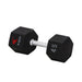 TKO Tri-Grip Urethane Hex Dumbbells 816TXU - black iron weight with label of 45