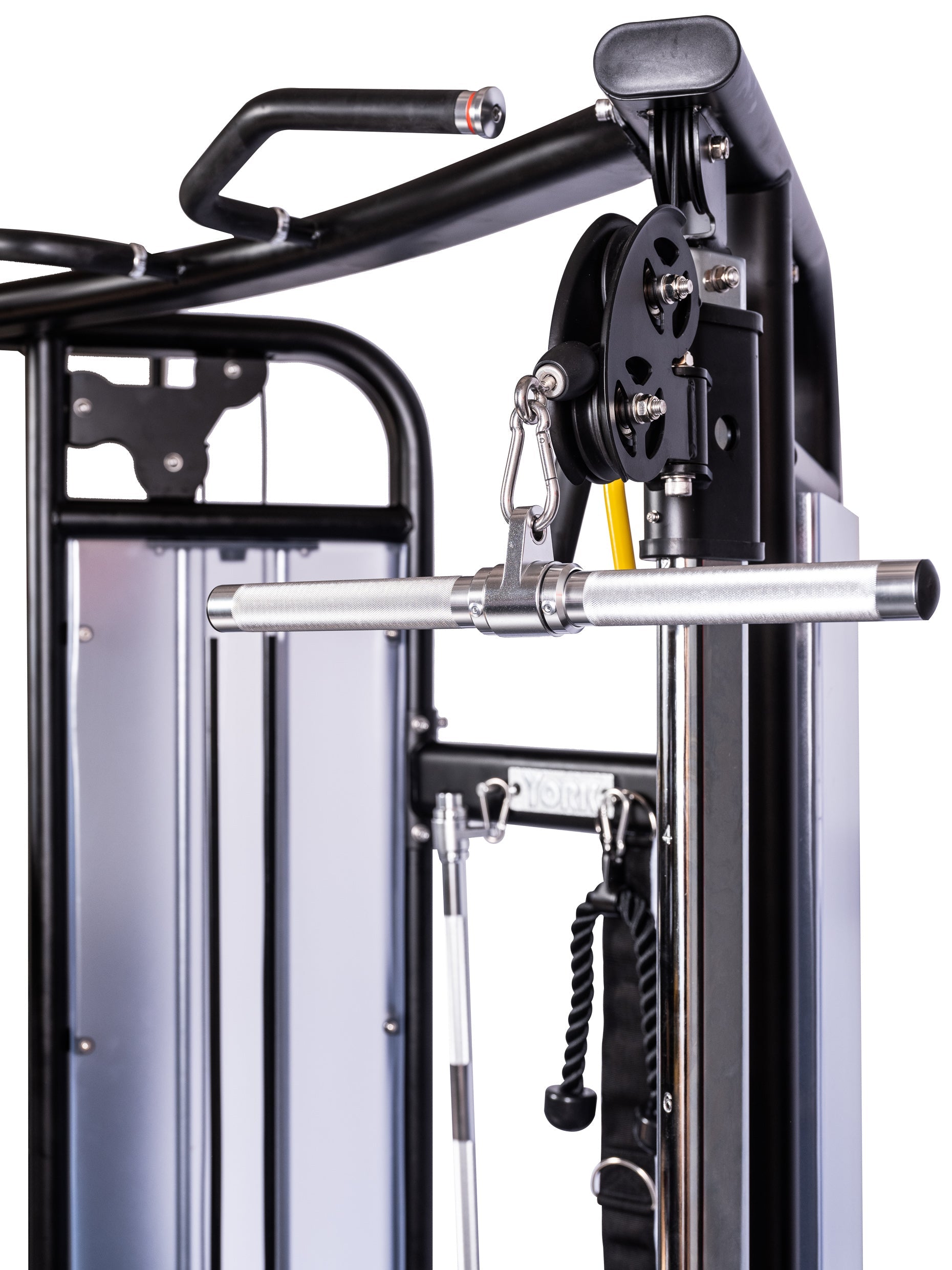 York Barbell 56001 STS Functional Trainer Machine - Close up picture of black STS machine