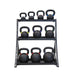 TKO 856KR Kettlebell Rack -black kettlebell in the rack