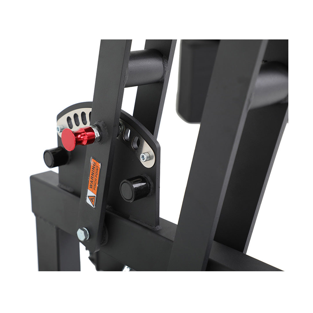 TKO Strength Glute Ham Developer 760GHD - close look of glute ham developer hydrolic color red