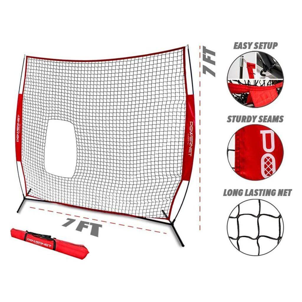 Powernet 7x7 FT Pitch-Thru Protection Screen for Softball 49 SQFT Barrier 1090 product features