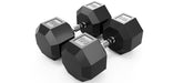 8-Sided Rubber Dumbbell - 100 lbs