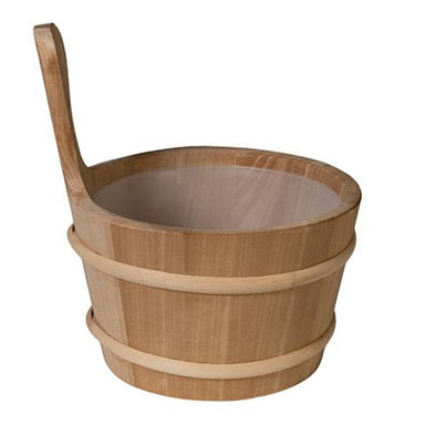 Prosaunas Wood Sauna Bucket Lined Wood Sauna Bucket, 4-Liter