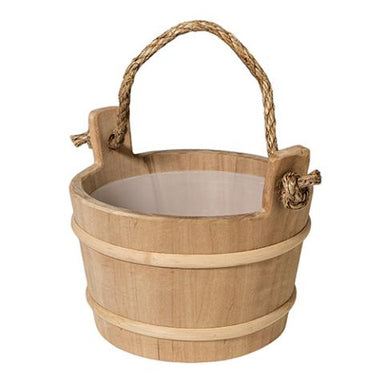 Prosaunas Wood Sauna Bucket Lined Wood Sauna Bucket, Rope Handle, 4-Liter