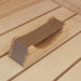 Prosaunas Ergo-Headrest Wood Sauna Headrest w/Cloth Neck Support - Top view of wood sauna headrest