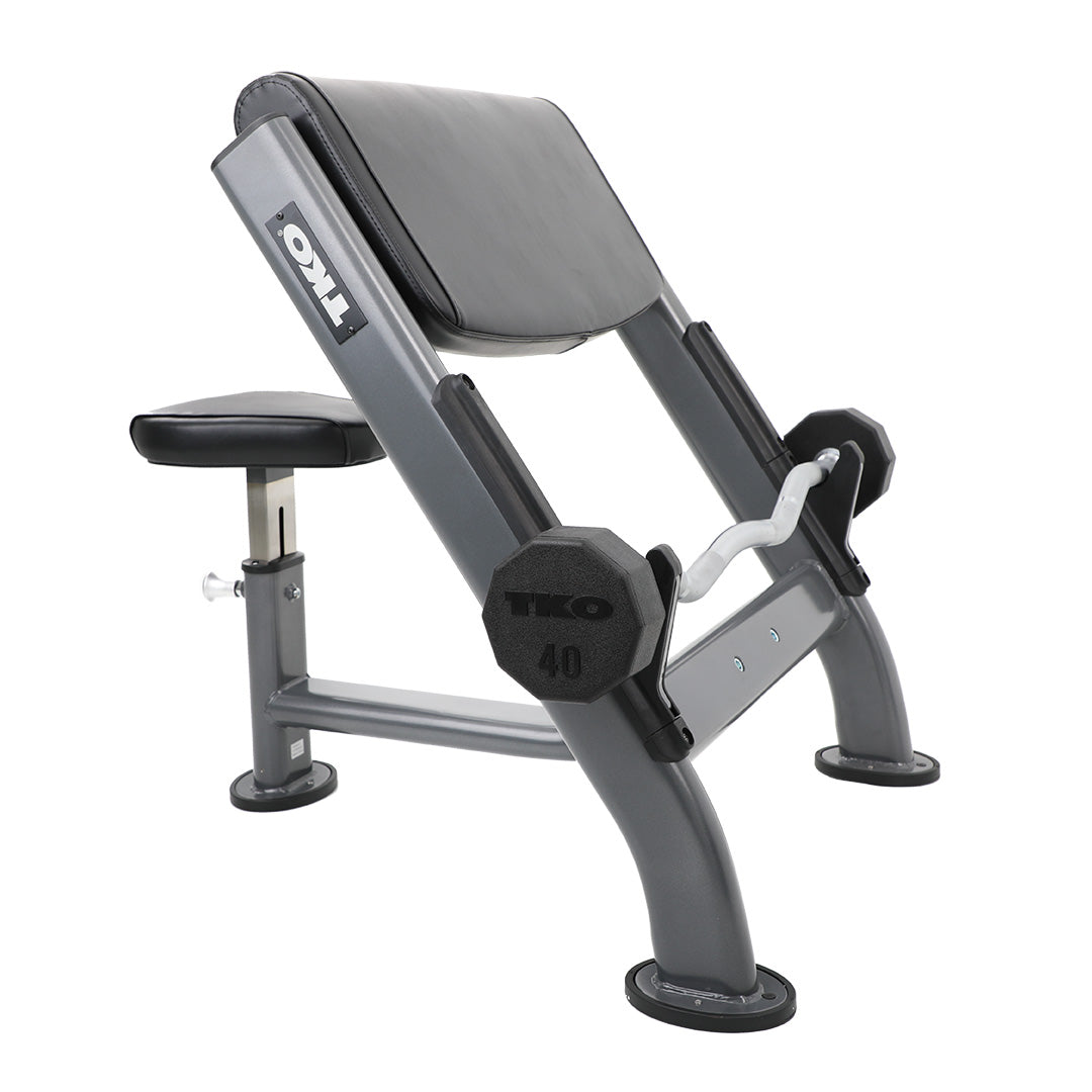 TKO Strength Preacher Curl Bench 867PB-B - side view of preacher curl bench