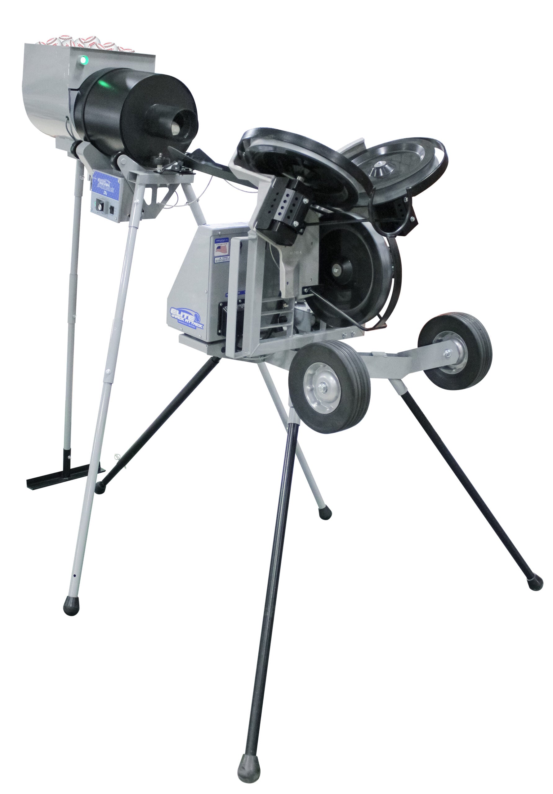 Sports Attack Elite Team Feeder with Wireless Remote for Baseball - on a white background